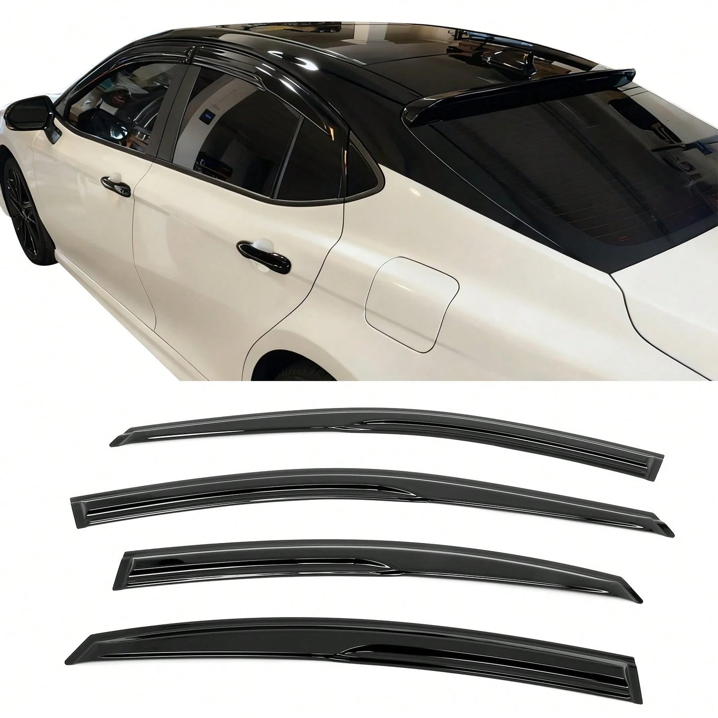 4PCS Mugen Style Window Visors Compatible With Toyota Camry 2025-2026 Acrylic Smoke/Tinted Rain Guards Protective Trim Car Accessories