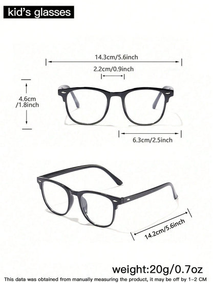 4pcs Set Anti-Blue Light Square Frame Acrylic Glasses For Teenagers (14-16 Years Old), Casual & Elegant Style, Suitable For Daily Reading, Going Out Outfit, Gift