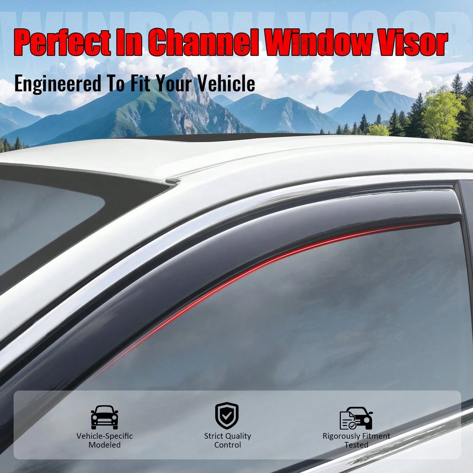 4PCS Slim Style In Channel Window Visors Compatible With Jeep Grand Cherokee WK 2011-2022 Acrylic Smoke Rain Guards Side Window Deflectors Car Accessories