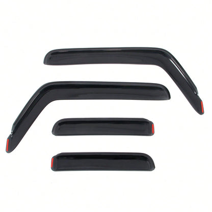 4PCS Slim Style In Channel Window Visors Compatible With Jeep Wranglers' JL Unlimited Gladiator 2018-2026 Acrylic Smoke Rain Guards Car Accessories
