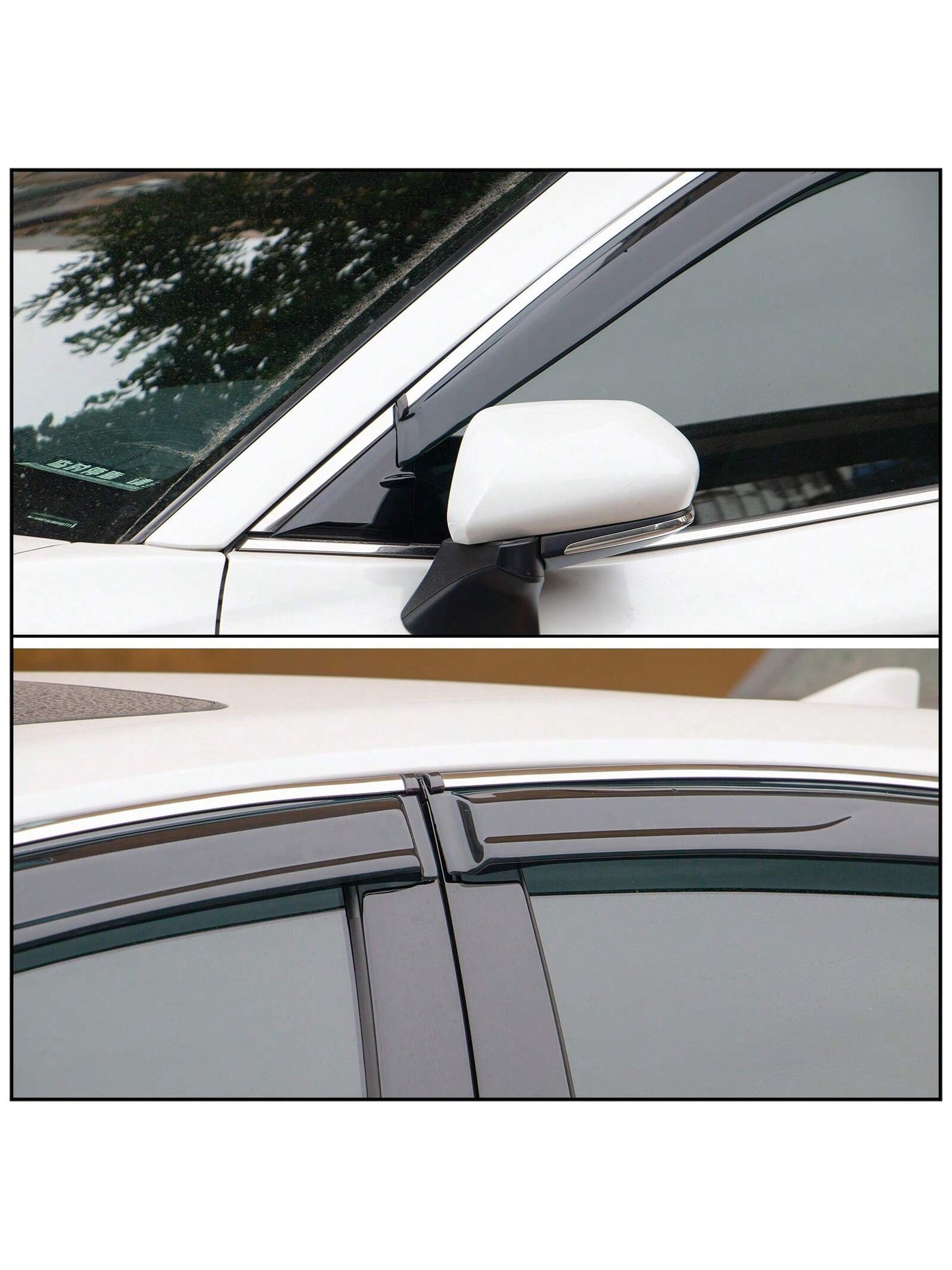 4PCS Tape On Window Visors Compatible With Toyota Camry 2018-2024 Chrome Trim Smoke Tinted Acrylic Window Rain Guards Summer Sun Shade Wind Vent Air Deflector 4PCS, A Great Find For Valentine