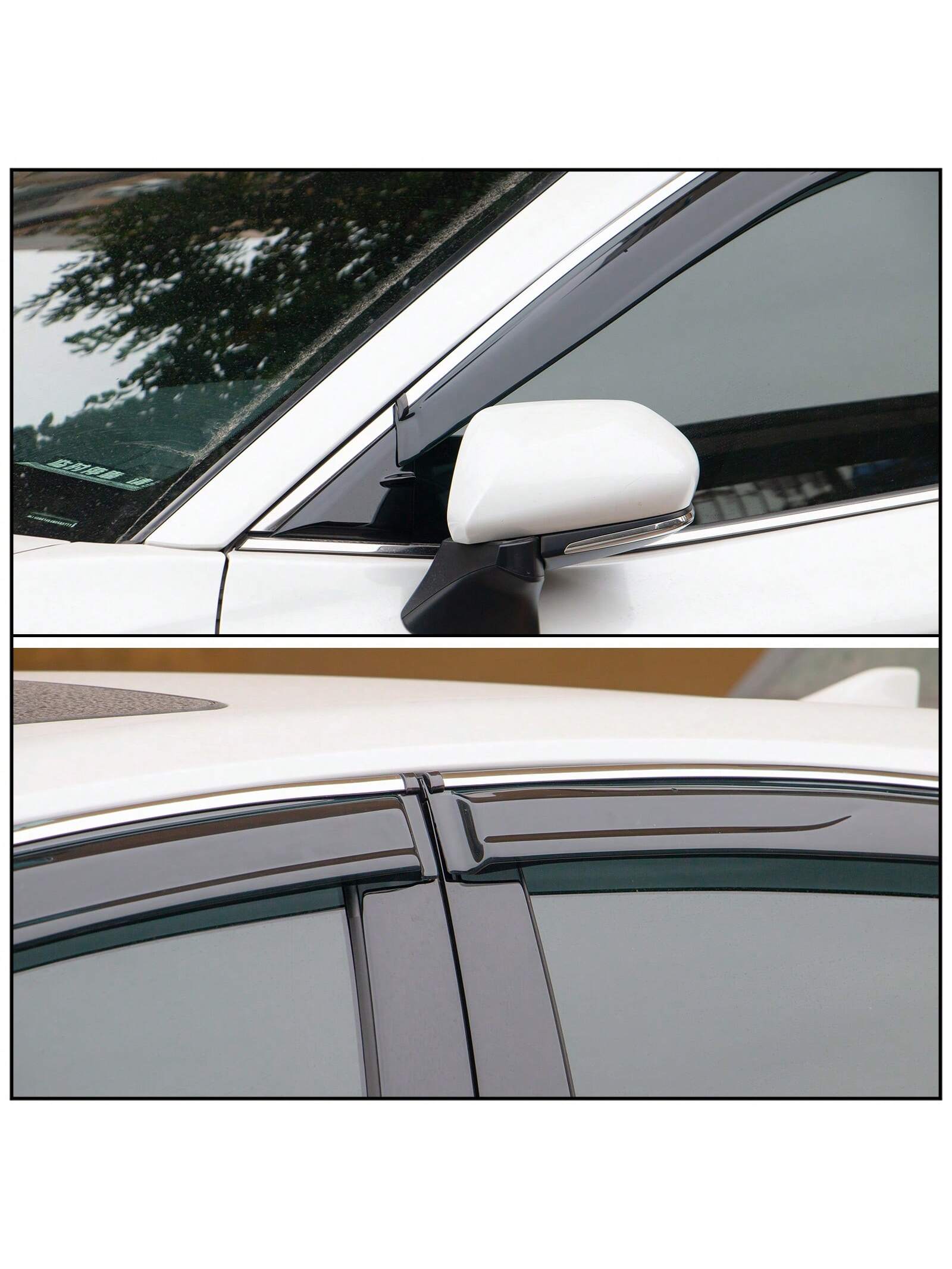 4PCS Tape On Window Visors Compatible With Toyota Camry 2018-2024 Chrome Trim Smoke Tinted Acrylic Window Rain Guards Summer Sun Shade Wind Vent Air Deflector 4PCS, A Great Find For Valentine