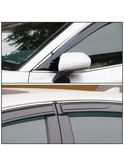4PCS Tape On Window Visors Compatible With Toyota Camry 2018-2024 Chrome Trim Smoke Tinted Acrylic Window Rain Guards Summer Sun Shade Wind Vent Air Deflector 4PCS, A Great Find For Valentine