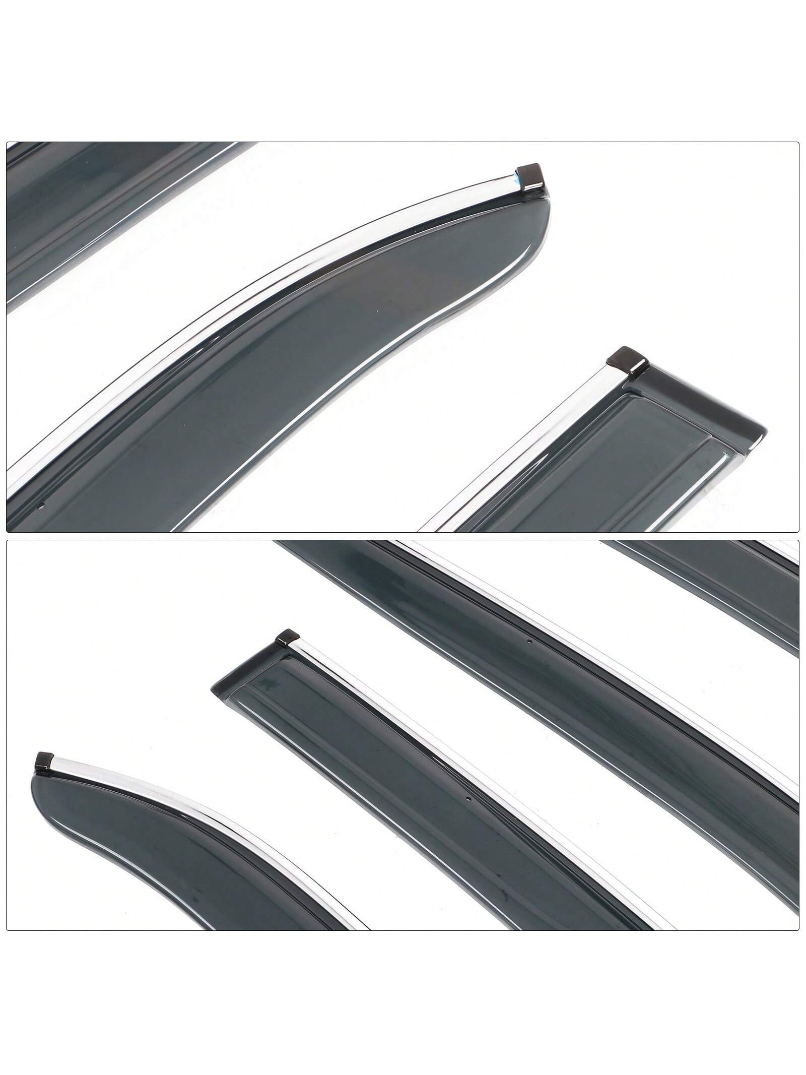 4PCS Tape On Window Visors Compatible With Toyota Camry 2018-2024 Chrome Trim Smoke Tinted Acrylic Window Rain Guards Summer Sun Shade Wind Vent Air Deflector 4PCS, A Great Find For Valentine