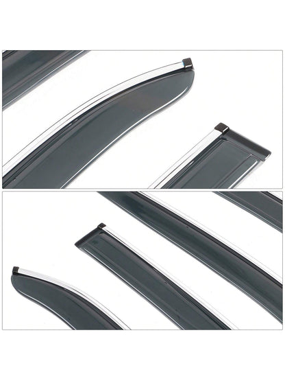 4PCS Tape On Window Visors Compatible With Toyota Camry 2018-2024 Chrome Trim Smoke Tinted Acrylic Window Rain Guards Summer Sun Shade Wind Vent Air Deflector 4PCS, A Great Find For Valentine