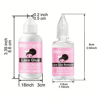 4pcs Wig Installing Kit- 60ml Melting Spray,38ml Lace Glue,30ml Lace Glue Remover And Lace Band