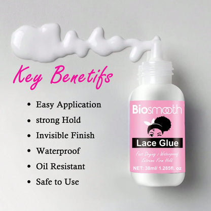 4pcs Wig Installing Kit- 60ml Melting Spray,38ml Lace Glue,30ml Lace Glue Remover And Lace Band
