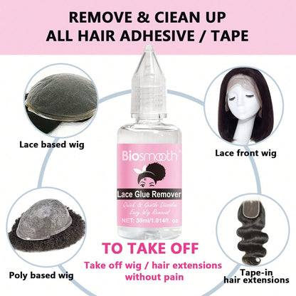 4pcs Wig Installing Kit- 60ml Melting Spray,38ml Lace Glue,30ml Lace Glue Remover And Lace Band