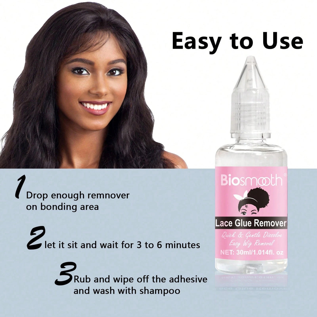 4pcs Wig Installing Kit- 60ml Melting Spray,38ml Lace Glue,30ml Lace Glue Remover And Lace Band