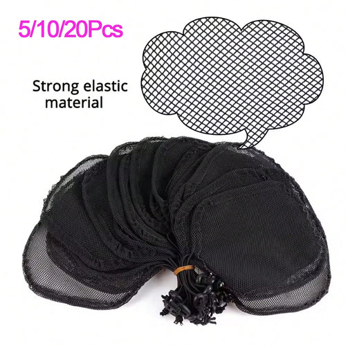 5/10/20pcs/Set High Quality Hair Nets For Ponytail Hairstyles, Women's Hair Styling Tools, Ponytail Bun Wig Cap Hair Nets