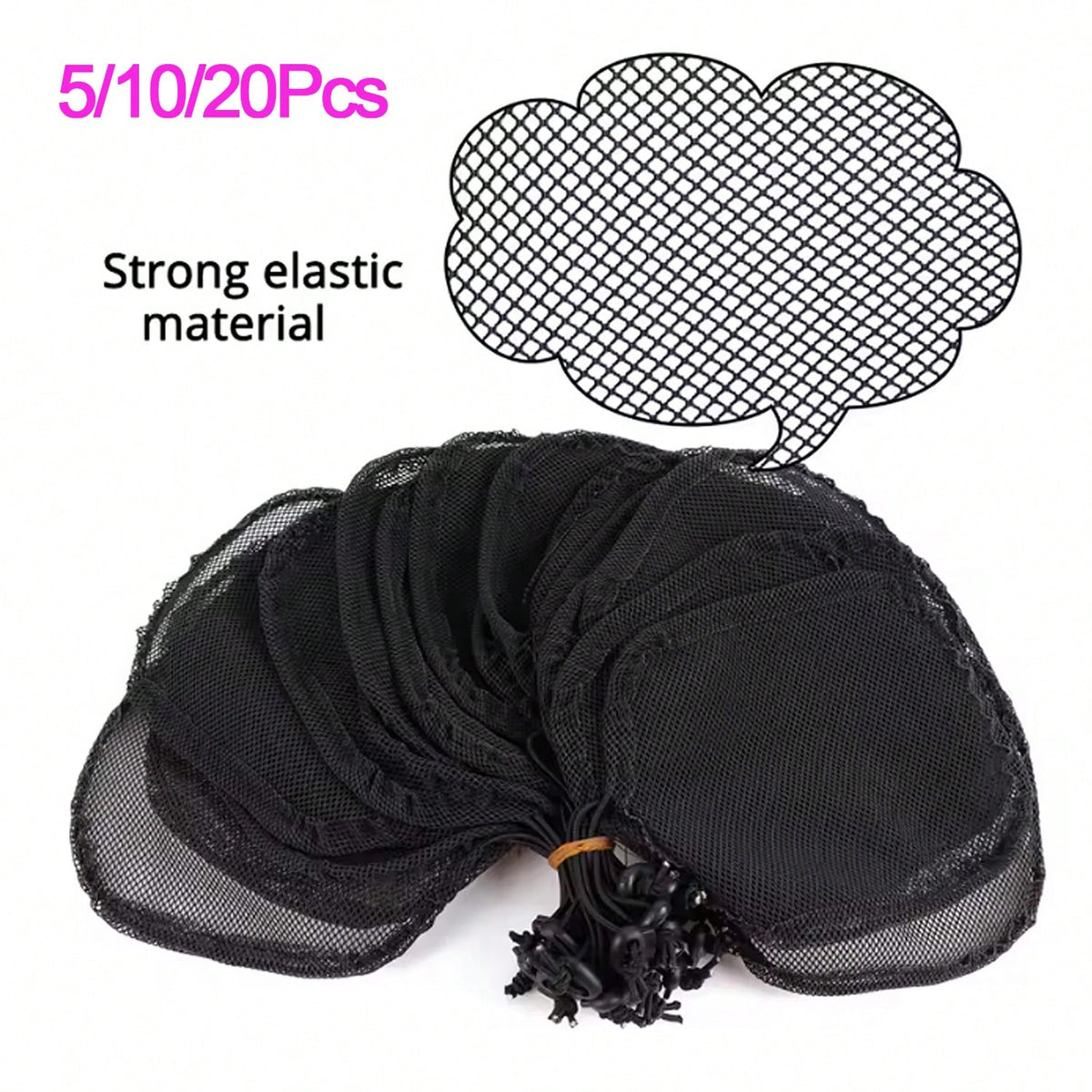 5/10/20pcs/Set High Quality Hair Nets For Ponytail Hairstyles, Women's Hair Styling Tools, Ponytail Bun Wig Cap Hair Nets