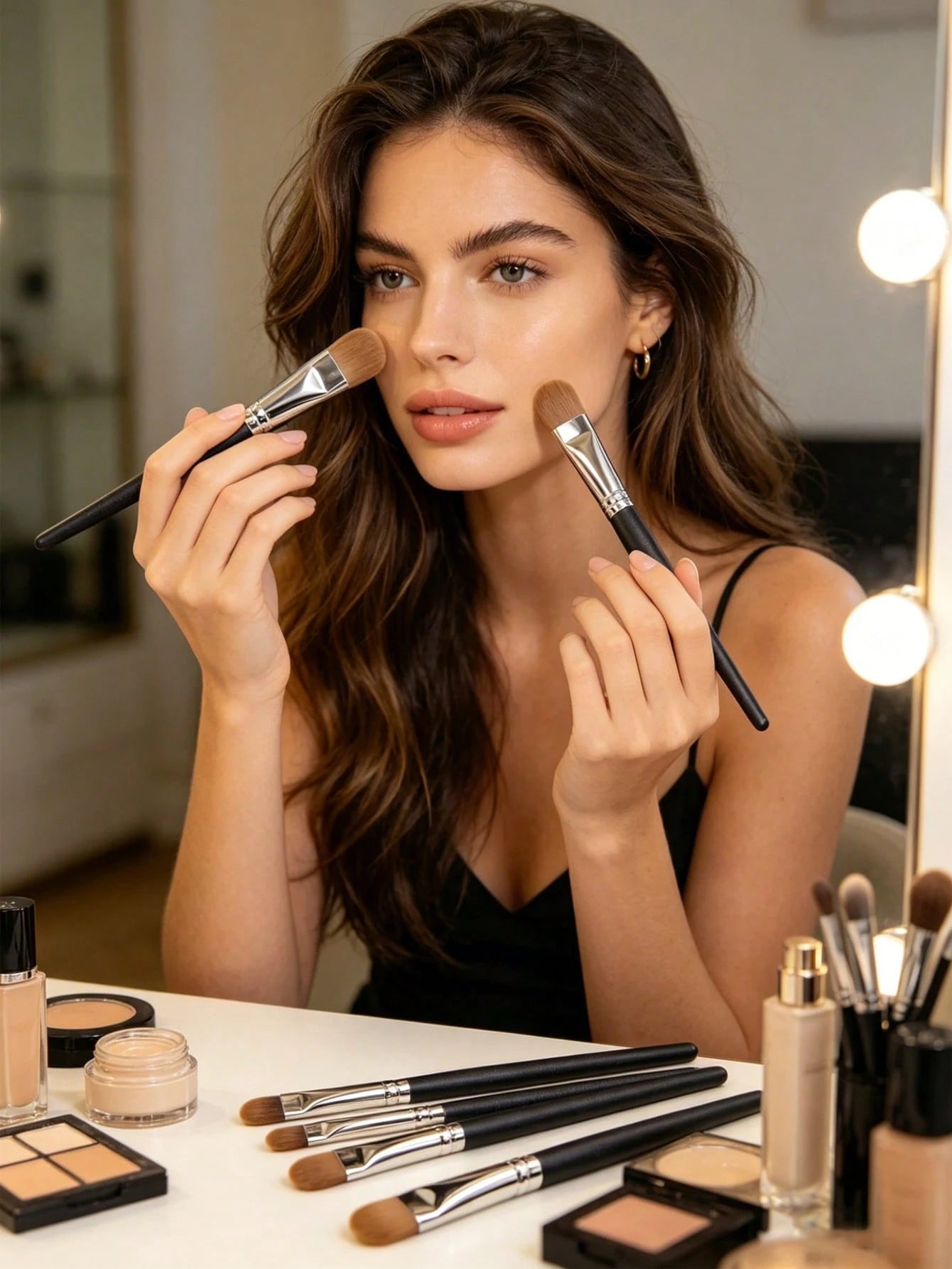 5/4/1pc Concealer Brush Set, Includes Small Flat Concealer Brush, Gel Eyeliner Brush, Detail Concealer Brush, Makeup Tools, Foundation Brush, Concealer Brush, Blush Brush, Contour Brush, Blush Brush