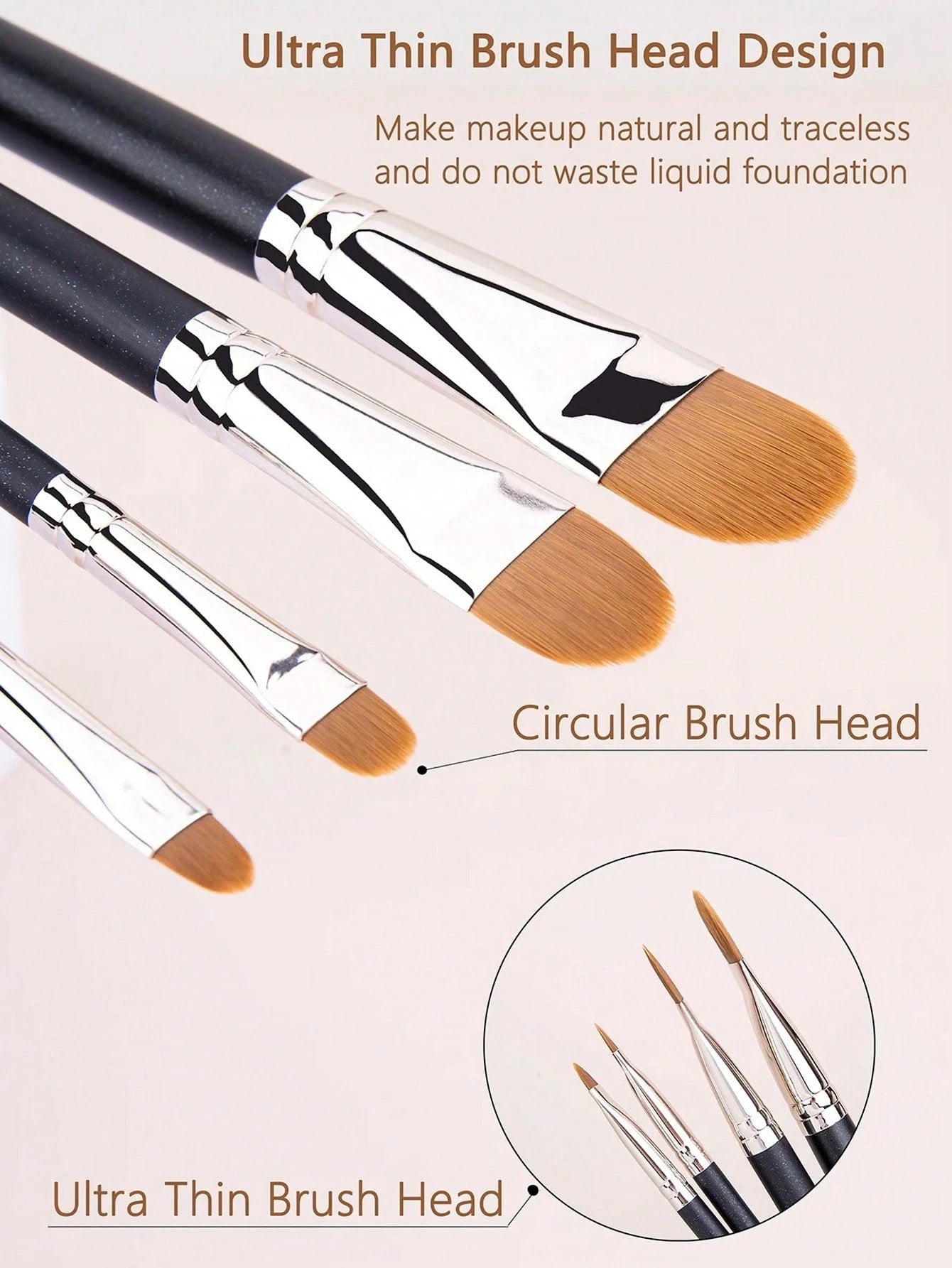 5/4/1pc Concealer Brush Set, Includes Small Flat Concealer Brush, Gel Eyeliner Brush, Detail Concealer Brush, Makeup Tools, Foundation Brush, Concealer Brush, Blush Brush, Contour Brush, Blush Brush