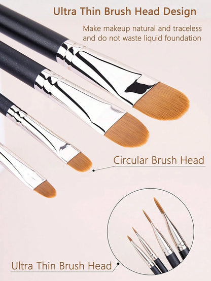 5/4/1pc Concealer Brush Set, Includes Small Flat Concealer Brush, Gel Eyeliner Brush, Detail Concealer Brush, Makeup Tools, Foundation Brush, Concealer Brush, Blush Brush, Contour Brush, Blush Brush