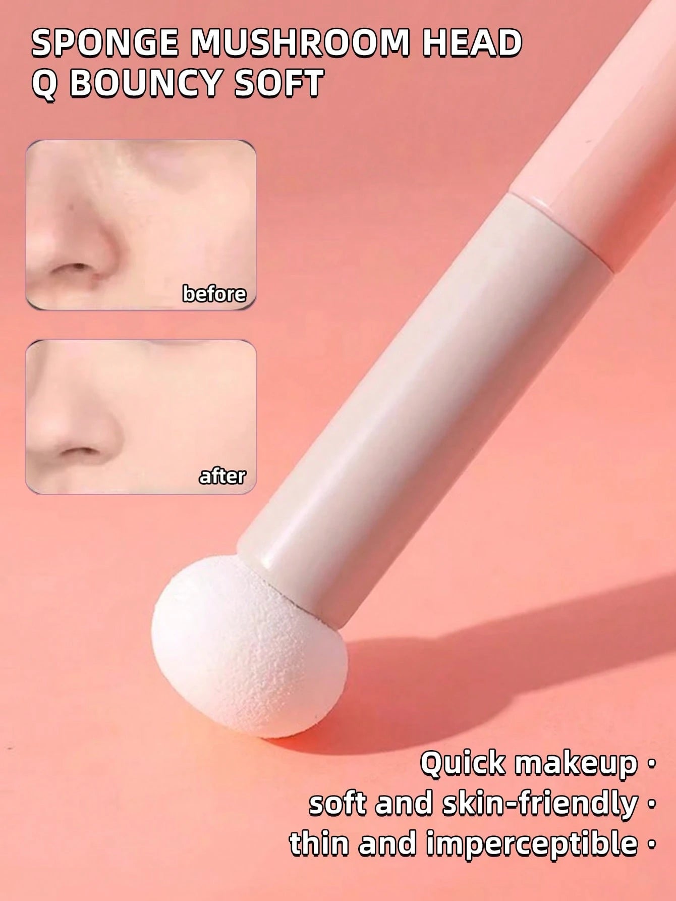 5-Piece Concealer Brush Mushroom Sponge Head Soft And Traceless Large Area Acne Mark Removal Makeup Brush, Makeup Brush, Including Powder Brush And Concealer Brush, Lip Brush, Sponge Applicator, Makeu