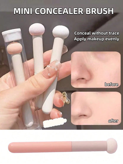 5-Piece Concealer Brush Mushroom Sponge Head Soft And Traceless Large Area Acne Mark Removal Makeup Brush, Makeup Brush, Including Powder Brush And Concealer Brush, Lip Brush, Sponge Applicator, Makeu