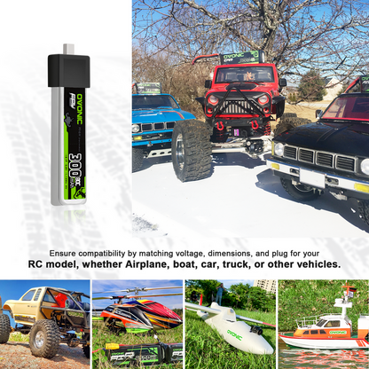 5 x OVONIC 3.8V 80C 300mAh 1S Lipo Battery High Voltage with BT2.0 Plug