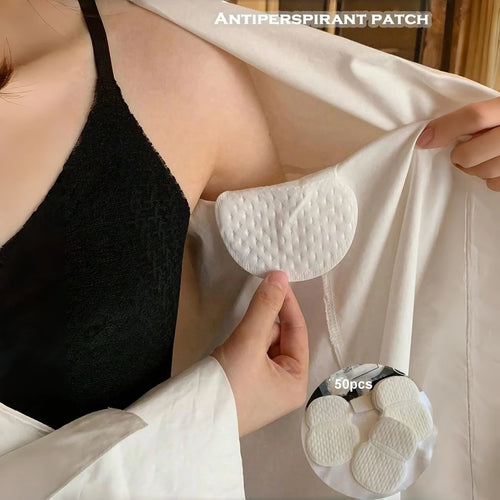 50/80pcs/Set Disposable Non-Woven Fabric Invisible Pad Anti-Sweat Patch, Minimalist White Underarm Anti-Sweat Patch,For Long-Lasting And Effective Sweat Prevention, Invisible Sweat Absorption, Under T