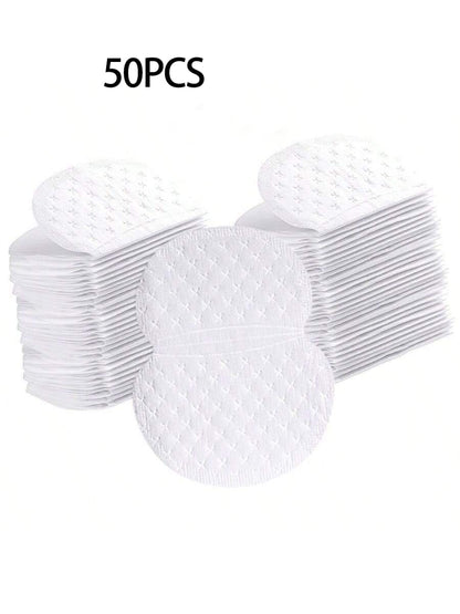 50/80pcs/Set Disposable Non-Woven Fabric Invisible Pad Anti-Sweat Patch, Minimalist White Underarm Anti-Sweat Patch,For Long-Lasting And Effective Sweat Prevention, Invisible Sweat Absorption, Under T