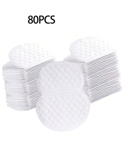 50/80pcs/Set Disposable Non-Woven Fabric Invisible Pad Anti-Sweat Patch, Minimalist White Underarm Anti-Sweat Patch,For Long-Lasting And Effective Sweat Prevention, Invisible Sweat Absorption, Under T