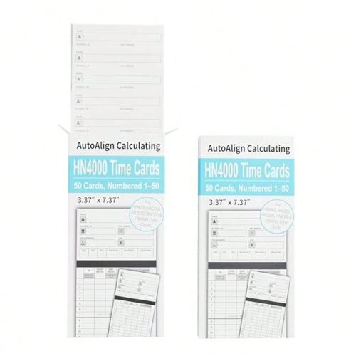50 Time Cards For UPunch HN4000, HN2000, HN2500, HN4500