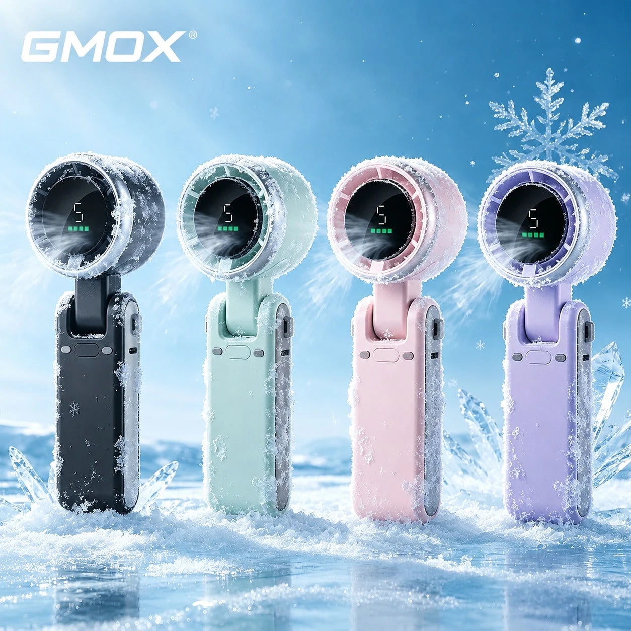 50000RPM Speed Portable Handheld Fan, Foldable Powerful Winds Fans, 10000mAh Battery, USB Rechargeable Personal Fan With 5 Speed, Digital Display Women Men Travel Camping Outdoor