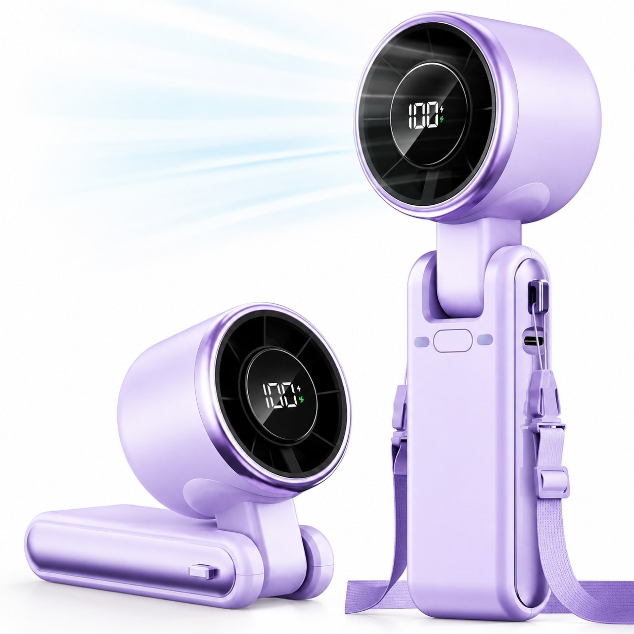 50000RPM Speed Portable Handheld Fan, Foldable Powerful Winds Fans, 10000mAh Battery, USB Rechargeable Personal Fan With 5 Speed, Digital Display Women Men Travel Camping Outdoor
