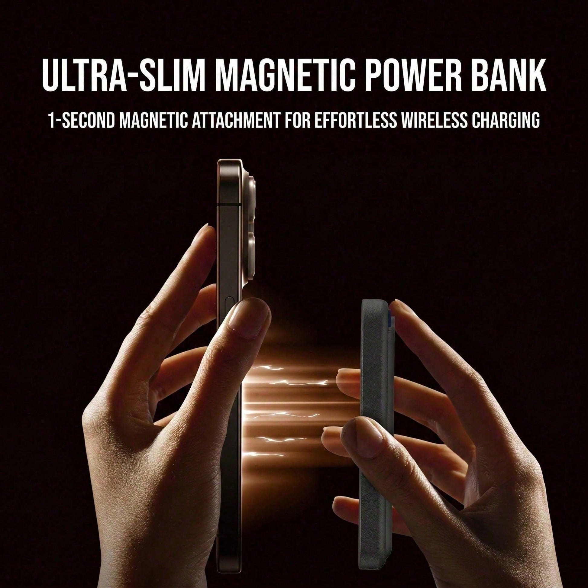 5000mAh Magnetic Power Bank With Card Holder & Wireless Charging, 15W Wireless & 22.5W Wired Fast Charging Portable Battery Pack, Ultra Slim Leather Wallet For Daily Commute, Compatible With IPhone 17