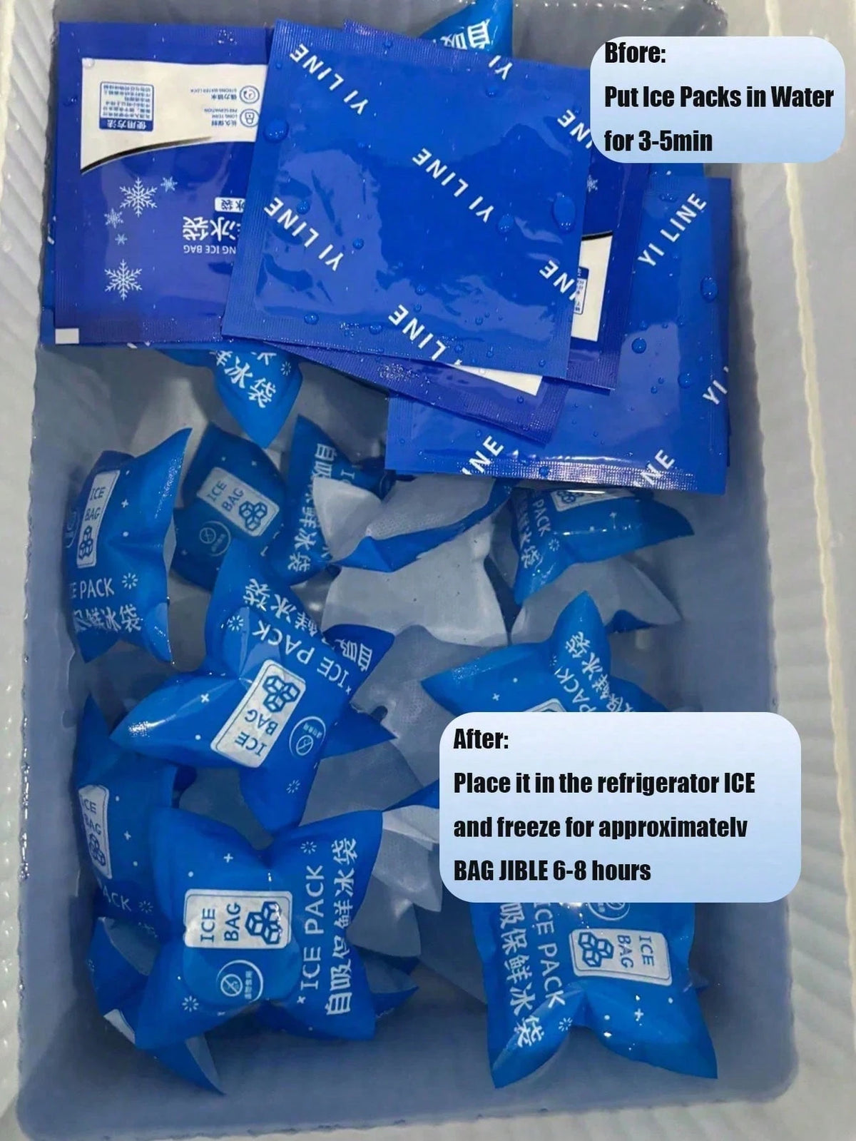 50pcs 40ml Self-Absorbing Ice Packs, Leak-Proof Reusable Cold Bags, Suitable For Food Preservation, Picnic, Camping, Logistics Transportation And Lunch Boxes, Summer Cooling Ice Packs