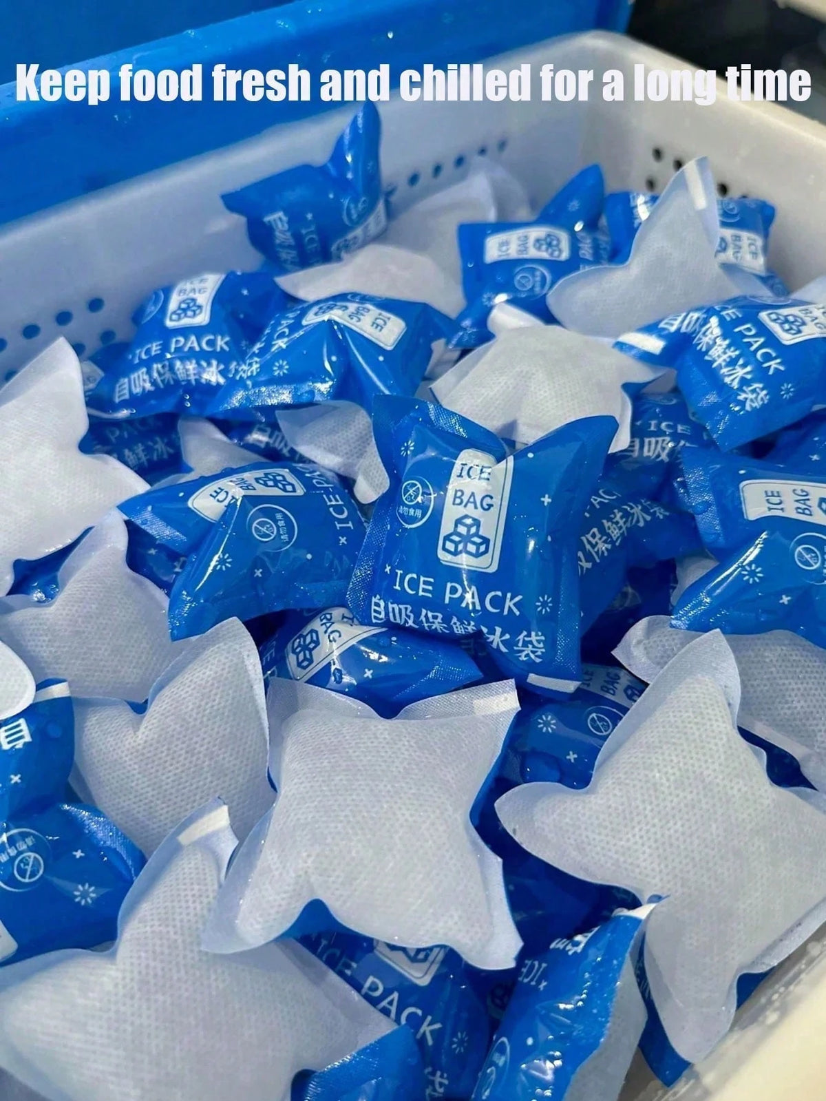50pcs 40ml Self-Absorbing Ice Packs, Leak-Proof Reusable Cold Bags, Suitable For Food Preservation, Picnic, Camping, Logistics Transportation And Lunch Boxes, Summer Cooling Ice Packs
