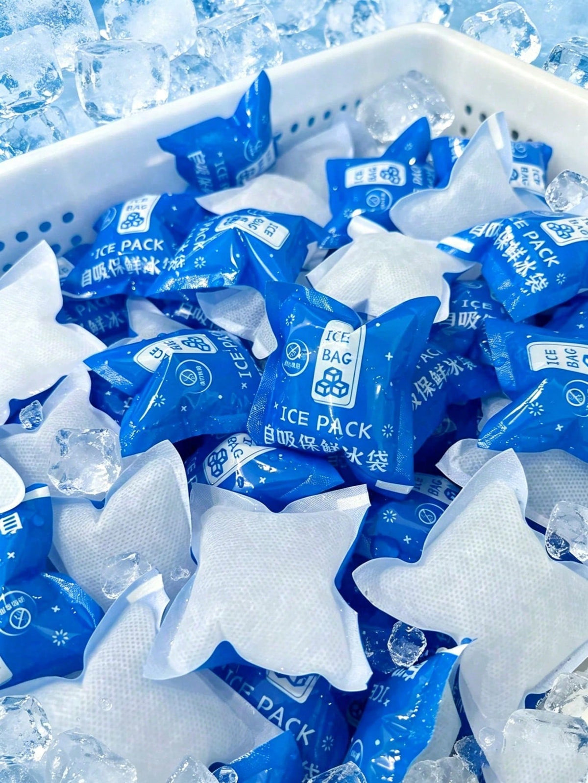 50pcs 40ml Self-Absorbing Ice Packs, Leak-Proof Reusable Cold Bags, Suitable For Food Preservation, Picnic, Camping, Logistics Transportation And Lunch Boxes, Summer Cooling Ice Packs
