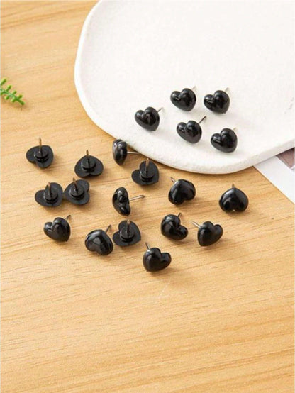 50pcs Plastic Love Thumbtack Shape Tack Binding Board Wall Nail Poster Photo Etc.,Back To School,School Supplies
