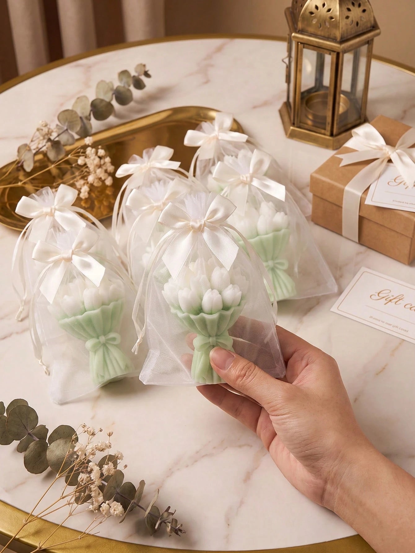 50pcs Tulip Bouquet Soy Wax Candles, Cute Bouquet Birthday Gift, Home Decor, Back To School, Valentine's Day, Mother's Day, Indoor Decoration, Graduation Gift, Women's Gift, Room Decor, Halloween Deco