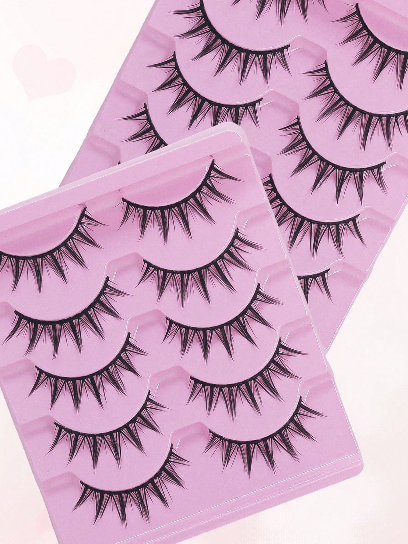 5Pairs Makeup False Eyelashes, Manga Lashes, Wispy Anime False Eyelashes Natural Look, Fluffy Spiky Eyelashes, Cartoon Lashes Strip Lashes,Lashes,Eyelashes,Fake Lashes