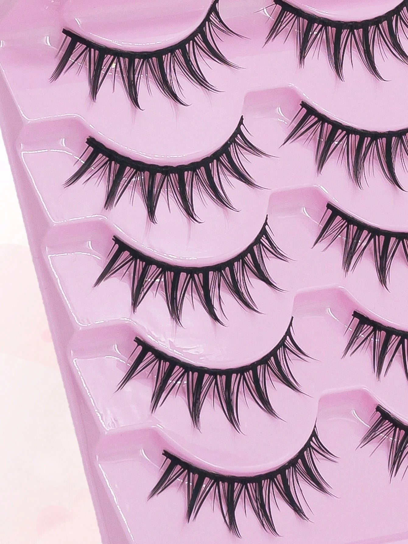 5Pairs Makeup False Eyelashes, Manga Lashes, Wispy Anime False Eyelashes Natural Look, Fluffy Spiky Eyelashes, Cartoon Lashes Strip Lashes,Lashes,Eyelashes,Fake Lashes