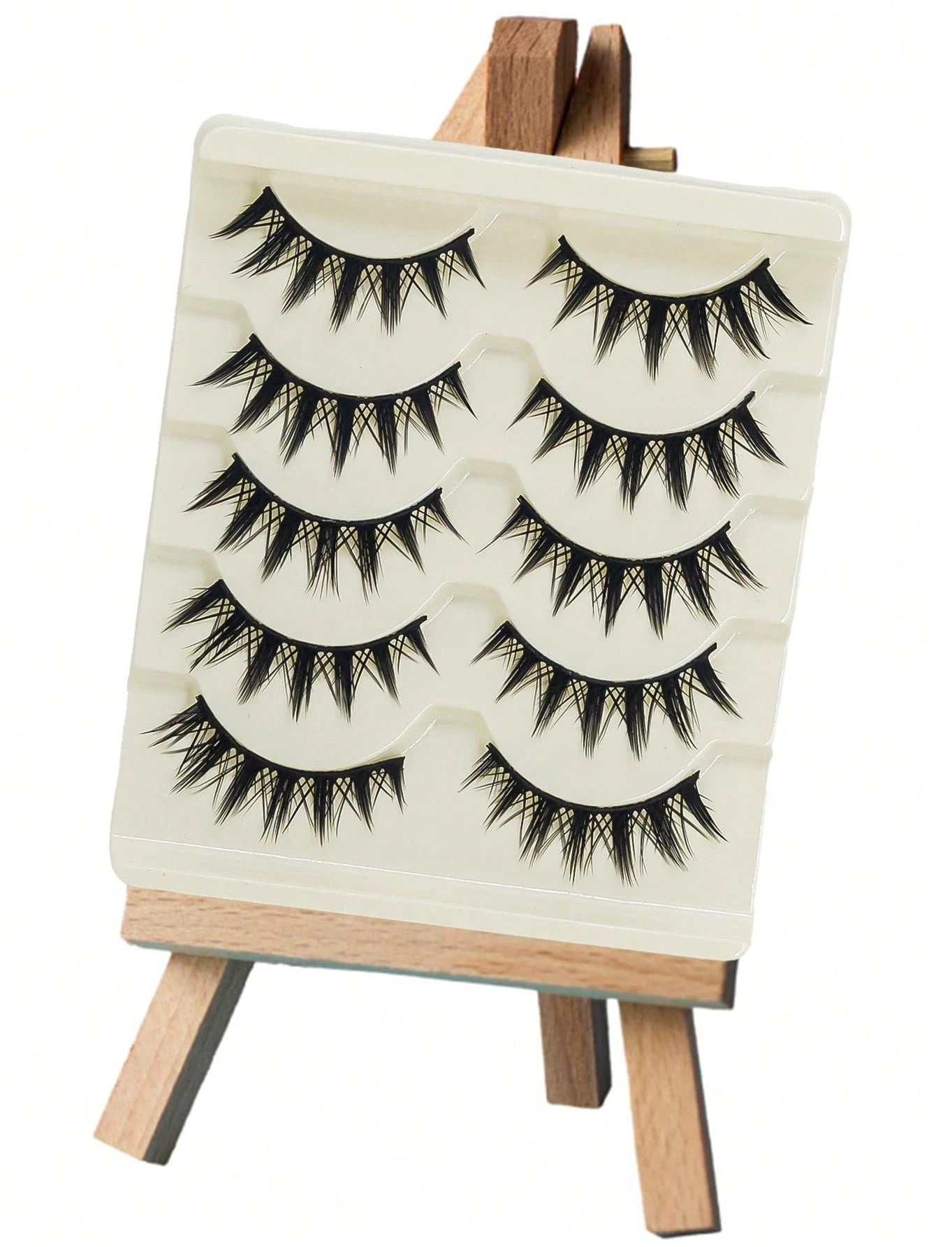 5Pairs Makeup False Eyelashes, Manga Lashes, Wispy Anime False Eyelashes Natural Look, Fluffy Spiky Eyelashes, Cartoon Lashes Strip Lashes,Lashes,Eyelashes,Fake Lashes