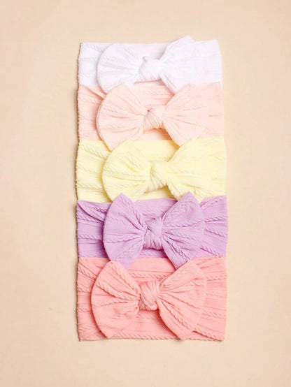 5pcs Baby Bow Decor Hair Band Love Valentine
