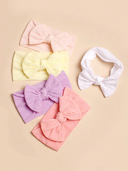 5pcs Baby Bow Decor Hair Band Love Valentine