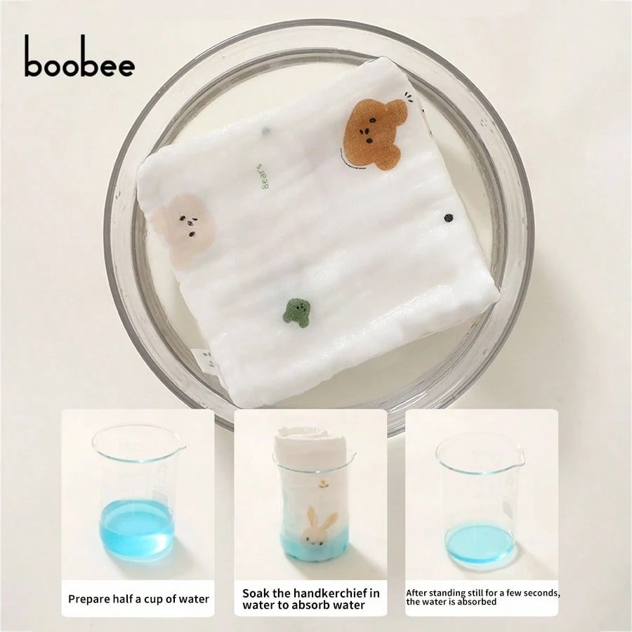 5pcs Baby Gauze Bibs, Breathable Gauze Fabric- Skin-Friendly And Non-Irritating, Soft And Delicate Touch, Fits Baby's Delicate Skin, Resistant To Fading After Multiple Washes, Multiple Simple Printed