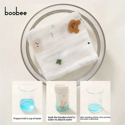 5pcs Baby Gauze Bibs, Breathable Gauze Fabric- Skin-Friendly And Non-Irritating, Soft And Delicate Touch, Fits Baby's Delicate Skin, Resistant To Fading After Multiple Washes, Multiple Simple Printed