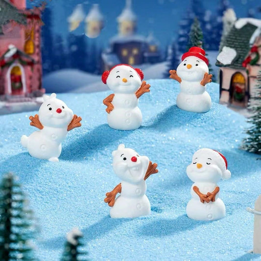 5pcs Christmas Snowman Creative Holiday Atmosphere Decor For Car And Home