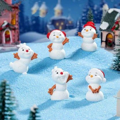 5pcs Christmas Snowman Creative Holiday Atmosphere Decor For Car And Home