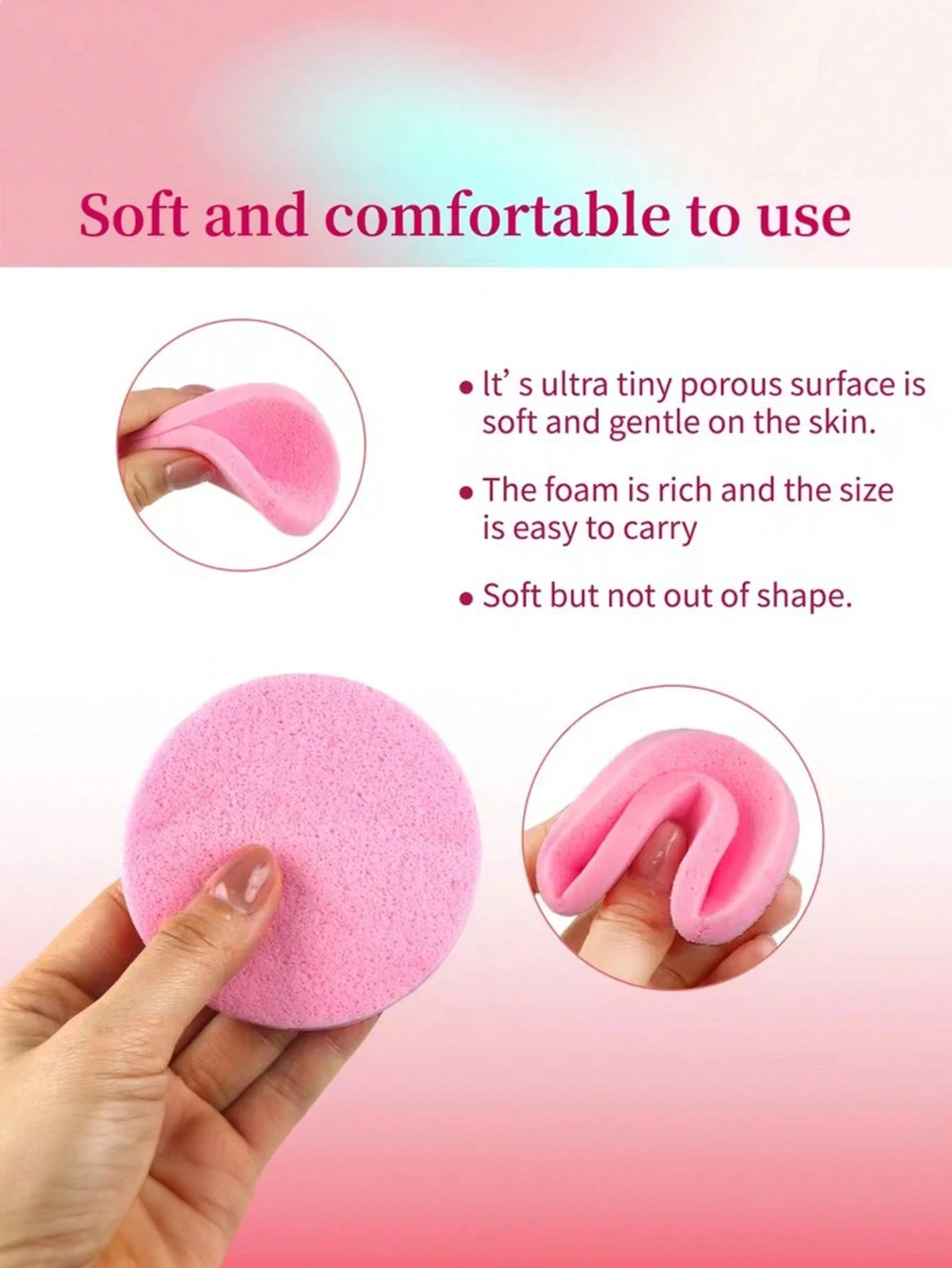 5pcs Compressed Facial Sponges, Natural Cellulose Beauty Spa Sponges, Suitable For Skin Care, Facial Cleansing, Exfoliating Masks, Makeup Removal And More