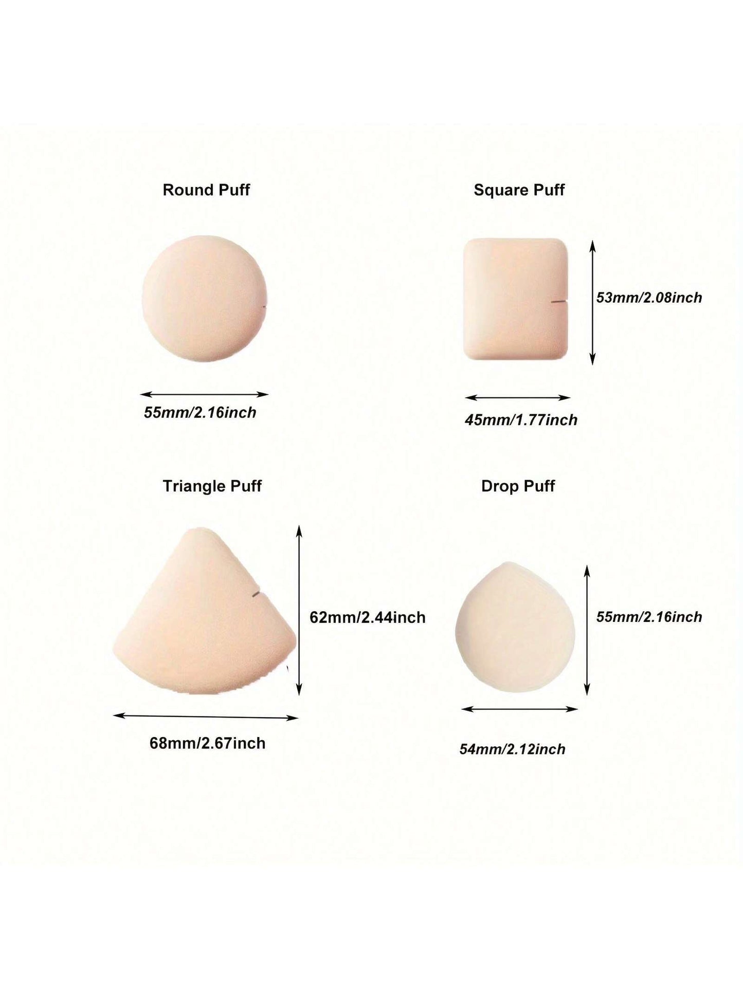 5pcs Round Shape Portable Foundation Powder Puff Drop Shape Beauty Makeup Sponge Blender With Container Triangle Make Up Cosmetic Puff With Case Cushion Puff With Box For Travel Women Makeup Tool,Make