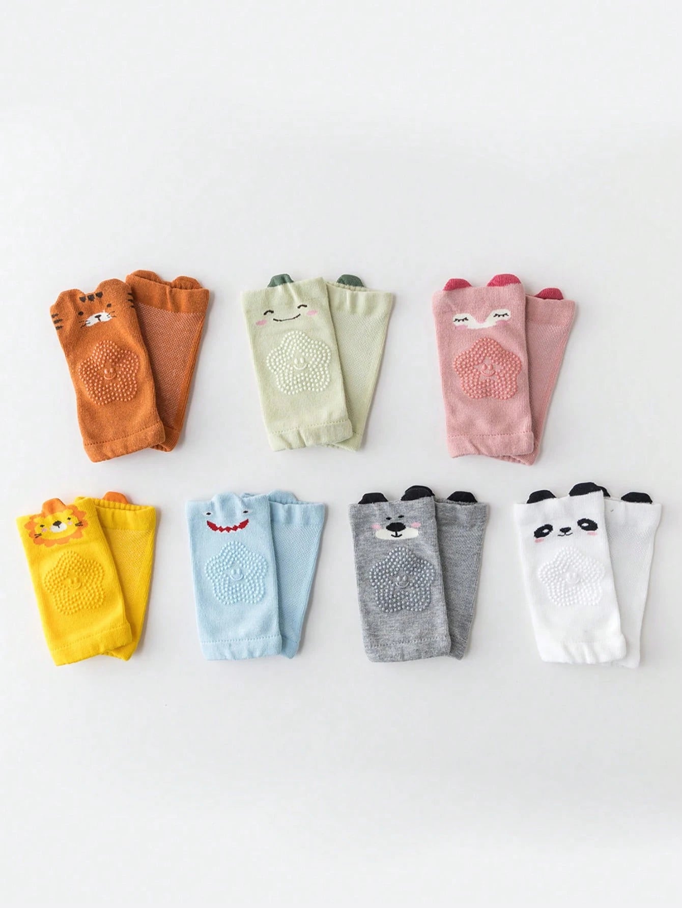 5pcs/Set Assorted Baby Breathable Knee Pads, Mesh Anti-Slip Crawling Toddler Knee Elbow Protector With Cartoon Pattern