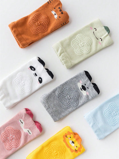 5pcs/Set Assorted Baby Breathable Knee Pads, Mesh Anti-Slip Crawling Toddler Knee Elbow Protector With Cartoon Pattern