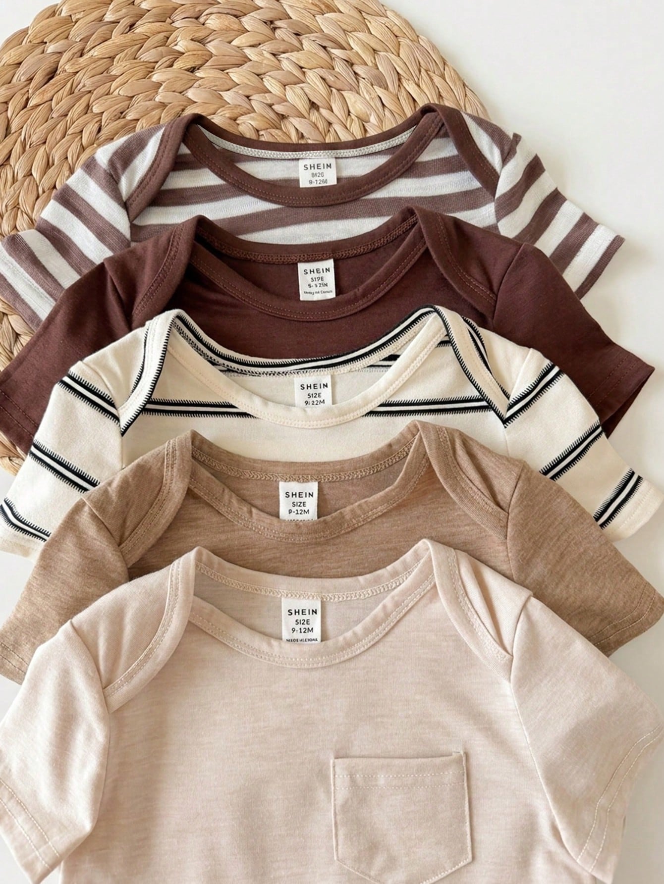 5pcs Set Unisex Newborn Baby Boys Summer Cute Multi-Purpose Knitted Striped Tank Top, Multi-Color Versatile Bodysuit Unisex Baby Clothing Suitable For Spring/Summer Daily Wear, Play, Party, Photo, Bab
