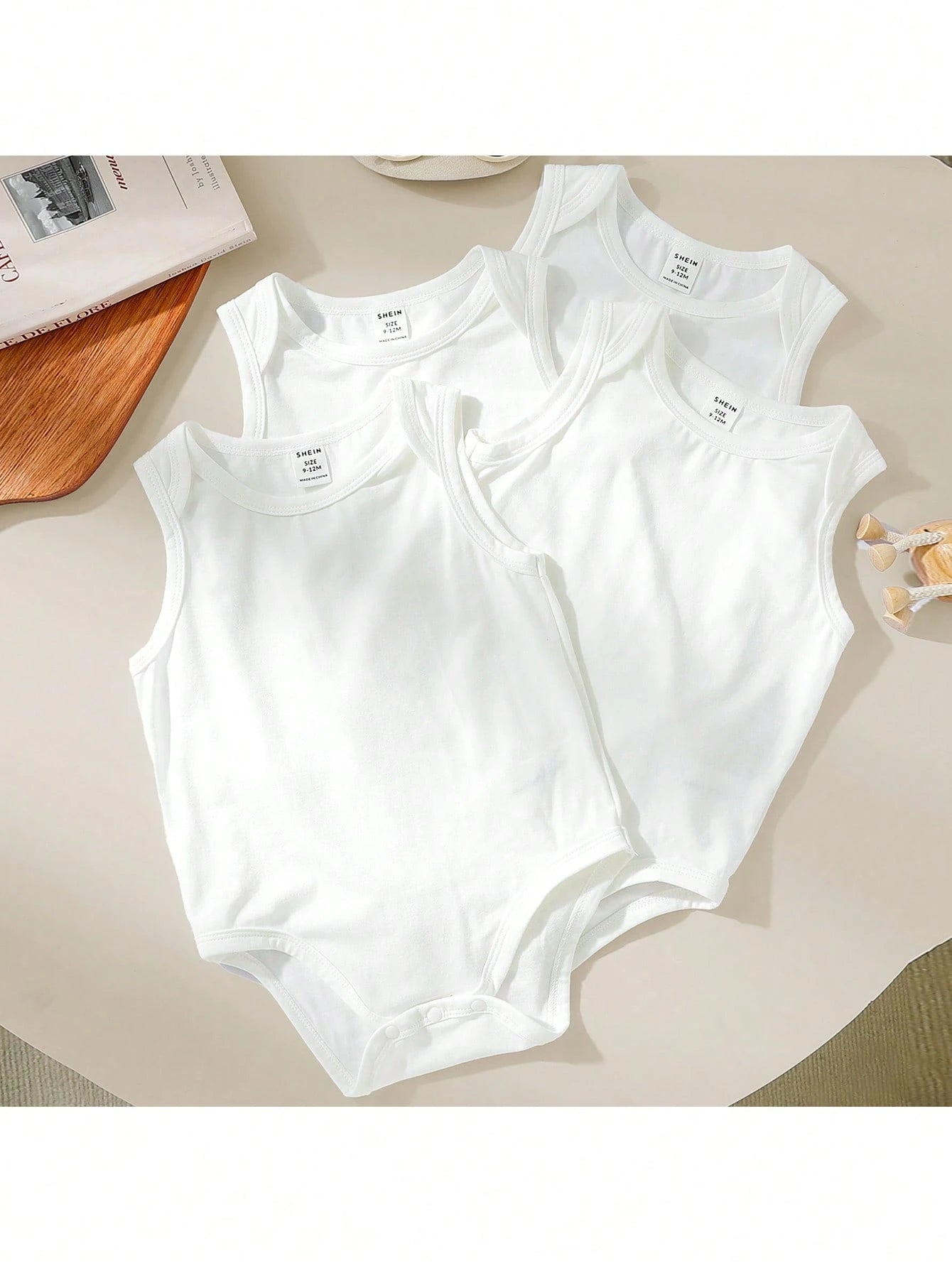 5pcs Set Unisex Newborn Baby Boys Summer Cute Multi-Purpose Knitted Striped Tank Top, Multi-Color Versatile Bodysuit Unisex Baby Clothing Suitable For Spring/Summer Daily Wear, Play, Party, Photo, Bab