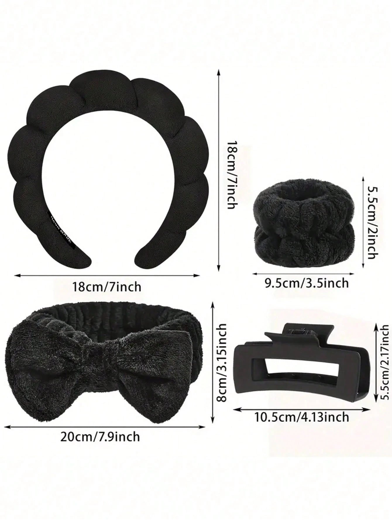 5pcs/Set Women's High-Top Hair Accessories Sponge Hairband For Washing Hair And Removing Makeup, Hair Accessories, Women's Hair Accessories, Autumn, Travel, Hair Styling Tools, Women's Accessories, Ha