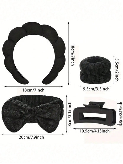 5pcs/Set Women's High-Top Hair Accessories Sponge Hairband For Washing Hair And Removing Makeup, Hair Accessories, Women's Hair Accessories, Autumn, Travel, Hair Styling Tools, Women's Accessories, Ha